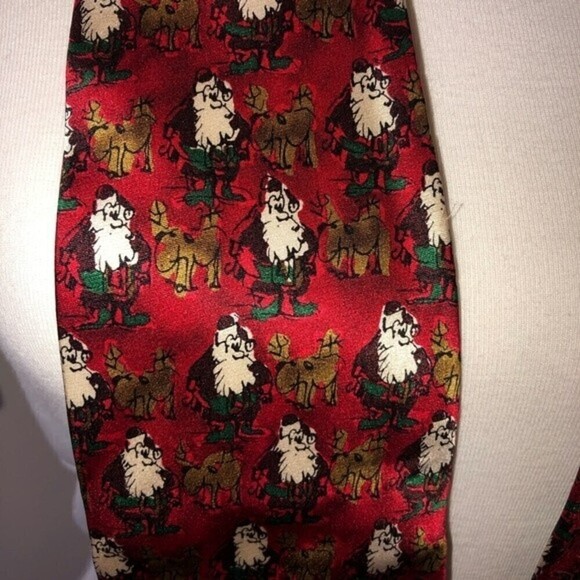 Vintage Jerry Garcia Silk Christmas Tie 1996 Grateful Dead Santa Reindeer Korea - Picture 7 of 8